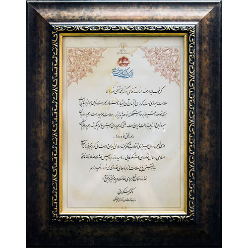 تقدیرنامه دانشگاه علوم پزشکی شهید صدوقی